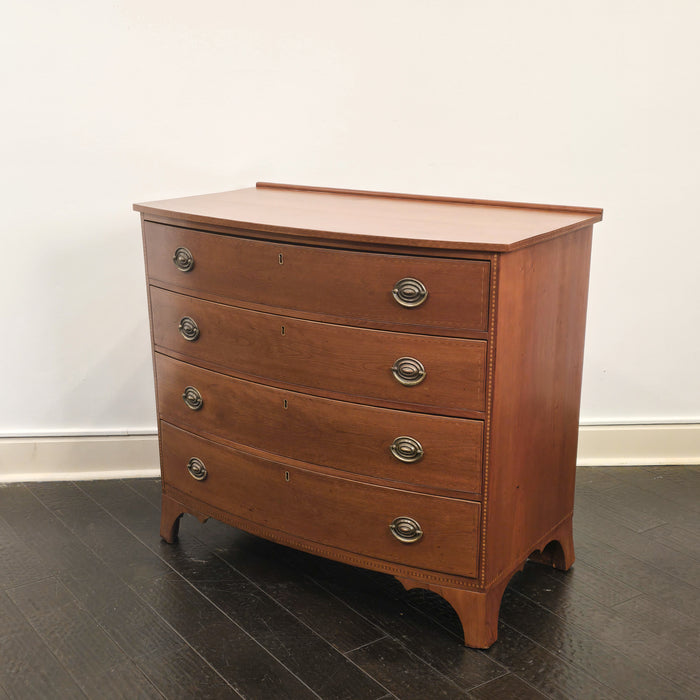 19th Century American Inlaid Bowfront Chest of Drawers