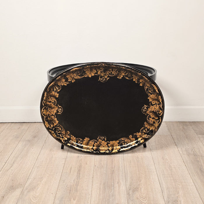 English Lacquered & Gilt Papier-mâché Tray, circa 1870