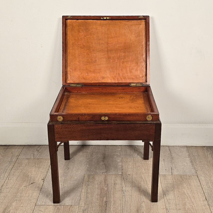 19th Century English Victorian Mahogany Brass-Mounted Box on Later Custom Stand