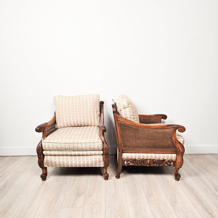 Pair of Edwardian Caned Club Chairs, circa 1920