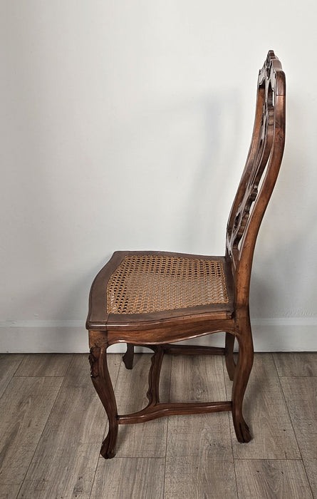 Set of Eight Italian Fruitwood Provincial Dining Chairs, circa 1920