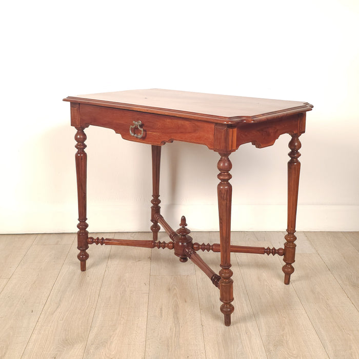 French Walnut Belle Époque One-Drawer Small Table, circa 1900
