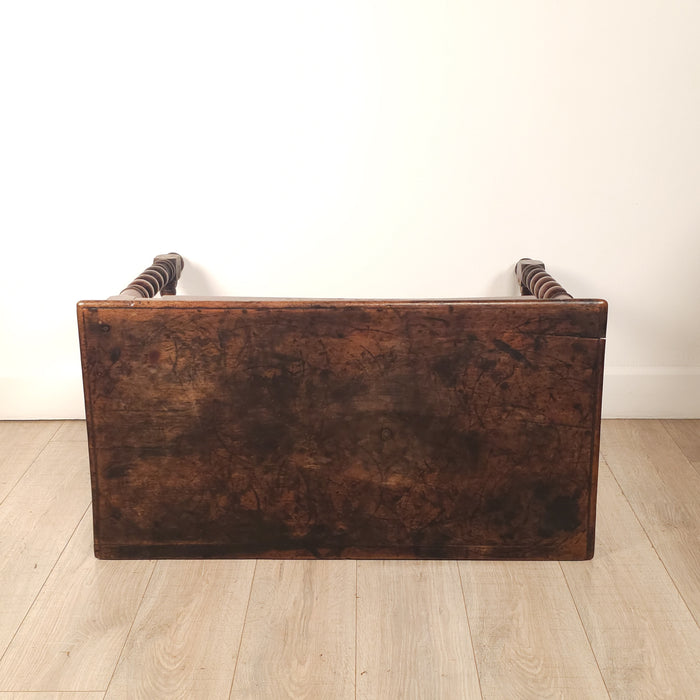 English Oak Barley Twist Tavern Table with Drawer, 18th century