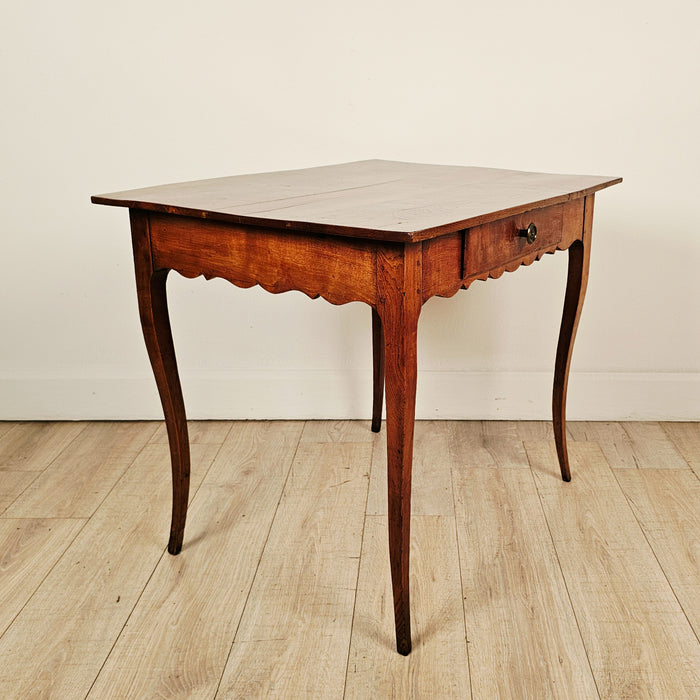 18th Century Louis XV Cherry Side Table with Drawer