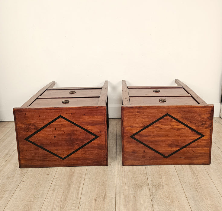 Pair of Italian Small Commodes in Cherry