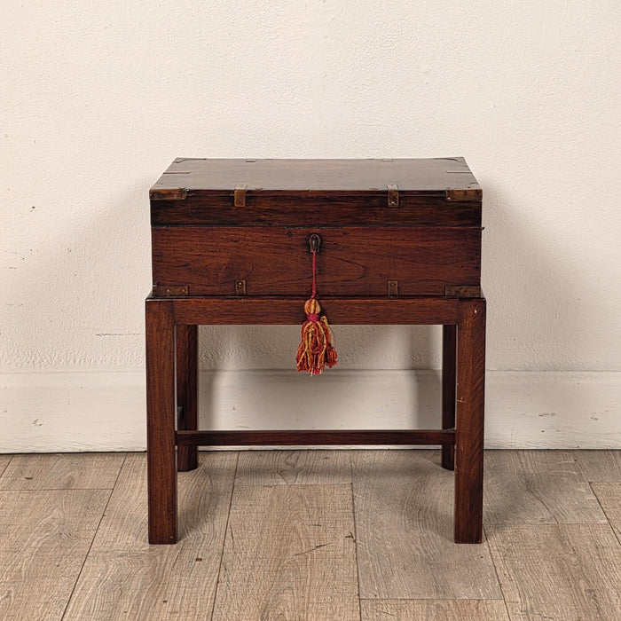 English 19th Century Brass Mounted Campaign Desk