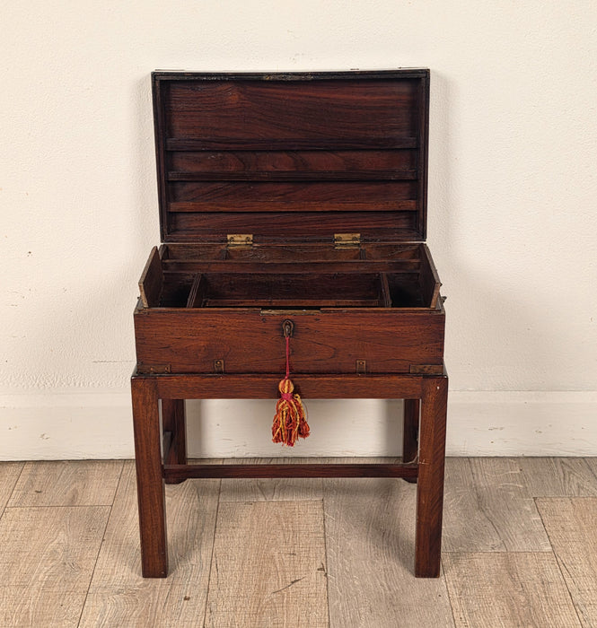 English 19th Century Brass Mounted Campaign Desk
