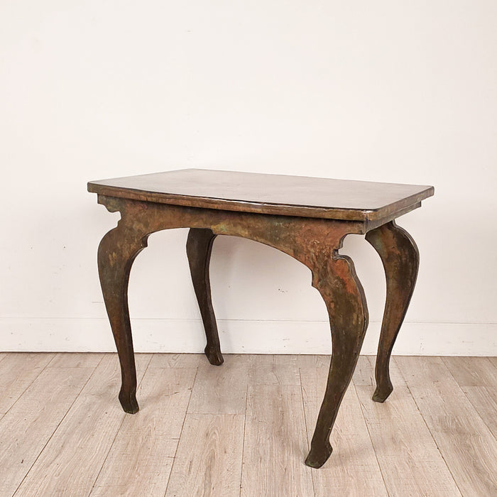 John Wheatman Custom Copper Top Table with Antique Legs