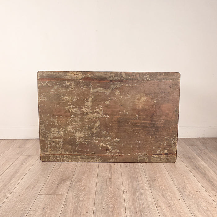 Partially Painted Kitchen Table with Reversible Top, Sweden, 19th century