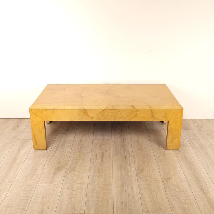 Vintage French Parchment Coffee Table, circa 1930