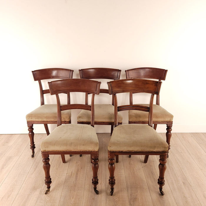 Set of Five English Regency Side Chairs, circa 1820