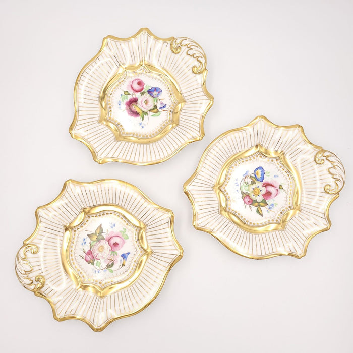 Set of Three Shield Shaped Dessert Dishes, U.K. circa 1820