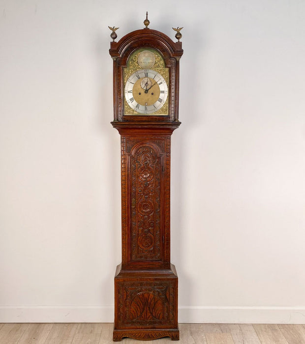 Long Case or Tall Case Oak Clock, Probably from Lancashire