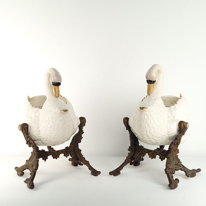 Pair of Swan Punch Servers, England 19th Century