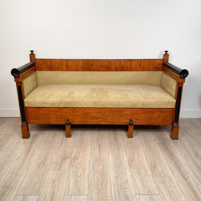 Swedish Biedermeier Birch and Ebony Settee / Trundle Bed, early 19th century Was $4950