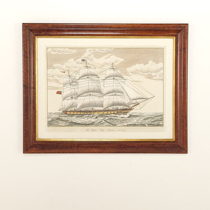 Vintage English Print, "The Clipper Ship Anglesey"