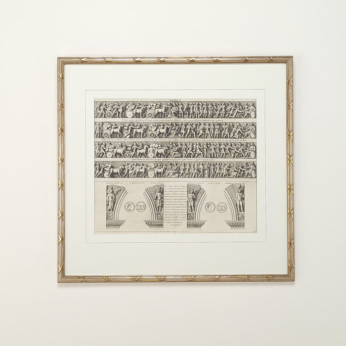 Roman Script Engravings 19th Century Italian Engraving of Roman Reliefs — Antique & Art Exchange