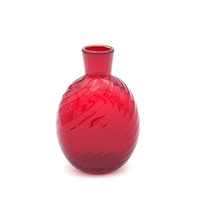 Small Red Glass Flask/Vase, marked Pairpoint, U.S.A. circa 1920