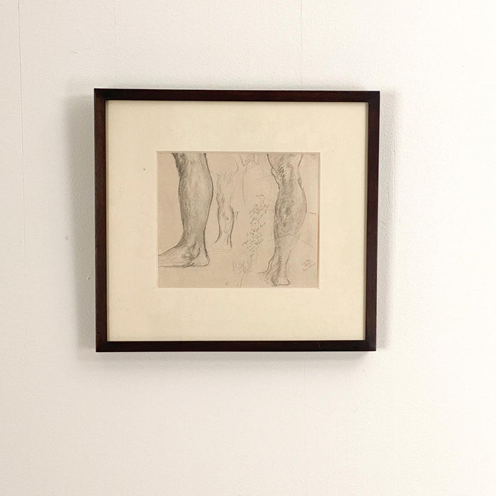 Circa 1920 Pencil Sketch of Legs, Probably USA