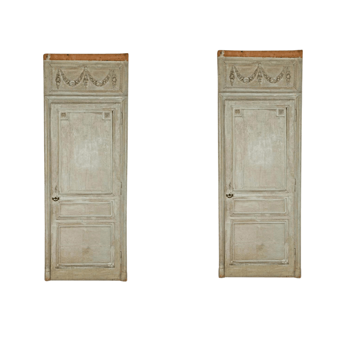 18th Century French Painted Doors - a Pair