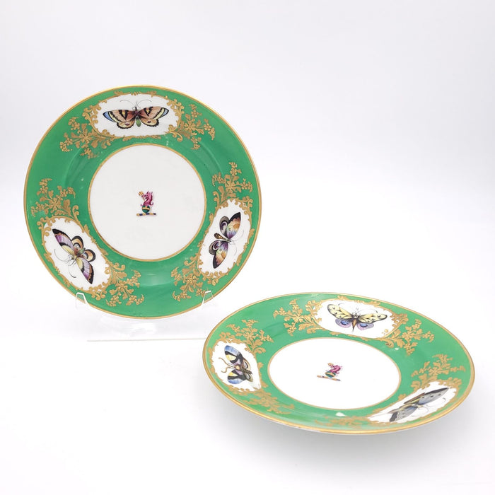 Pair of Armorial English Dishes, Possibly Giles, Ex Bardith, England circa 1800