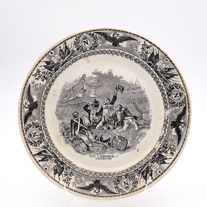 Plate with Napoleonic Military Scene by Société Céramique Maestricht, 19th Century