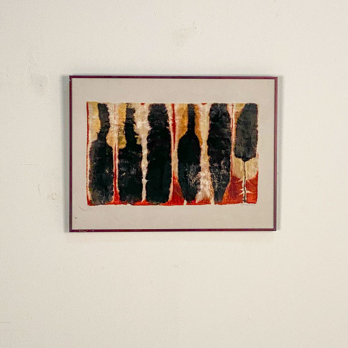 Framed Textile, Multicolored Tiger Stripes, Chile circa 2002