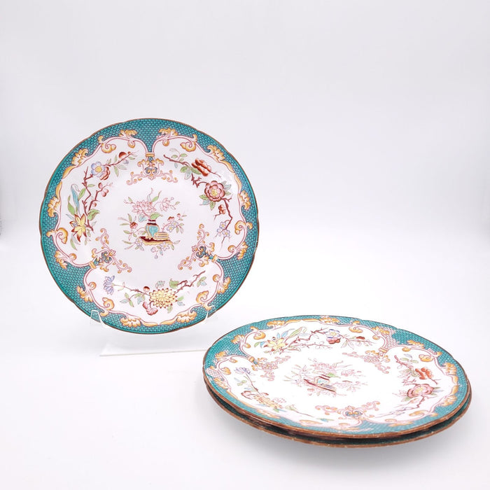 Set of Four English 19th Century Plates Inspired by Chinese Design, circa 1880