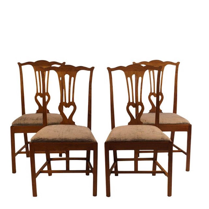 18th Century Provincial Walnut Side Chairs - Set of 4