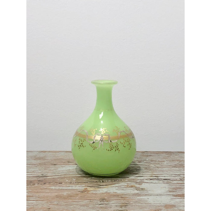 Circa 1860 Green Opaline Glass Vase, France