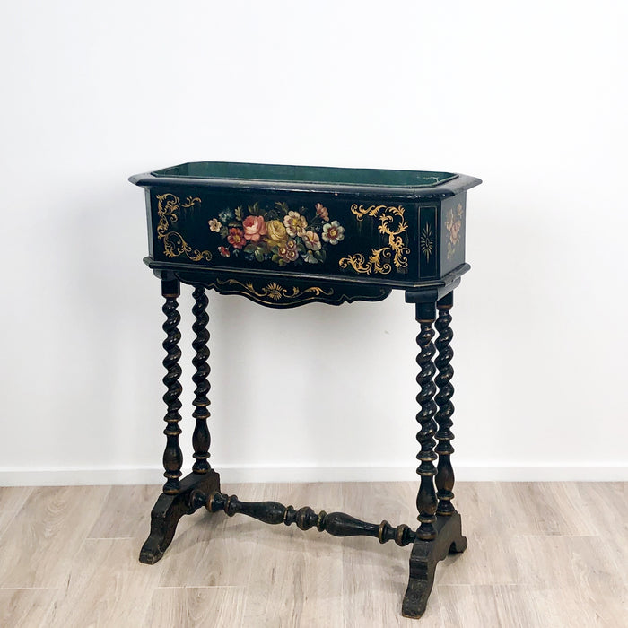 19th Century Lacquer and Painted Planter, Circa 1890