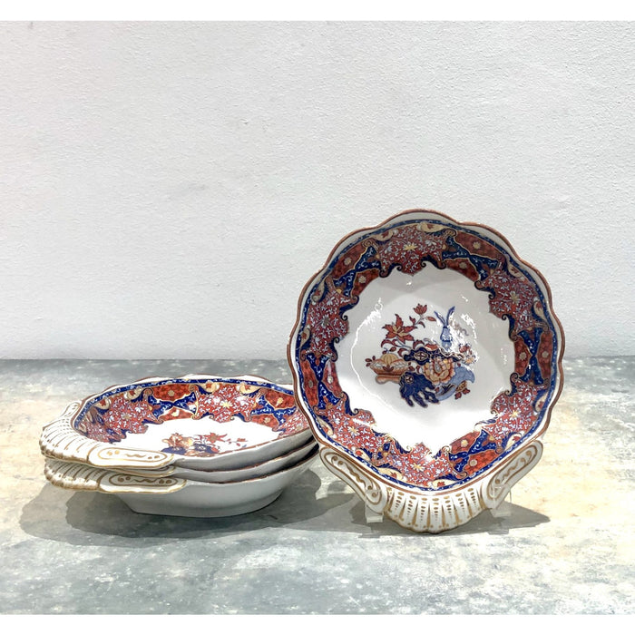 Spode Frog Pattern Shell Dishes, England circa 1820