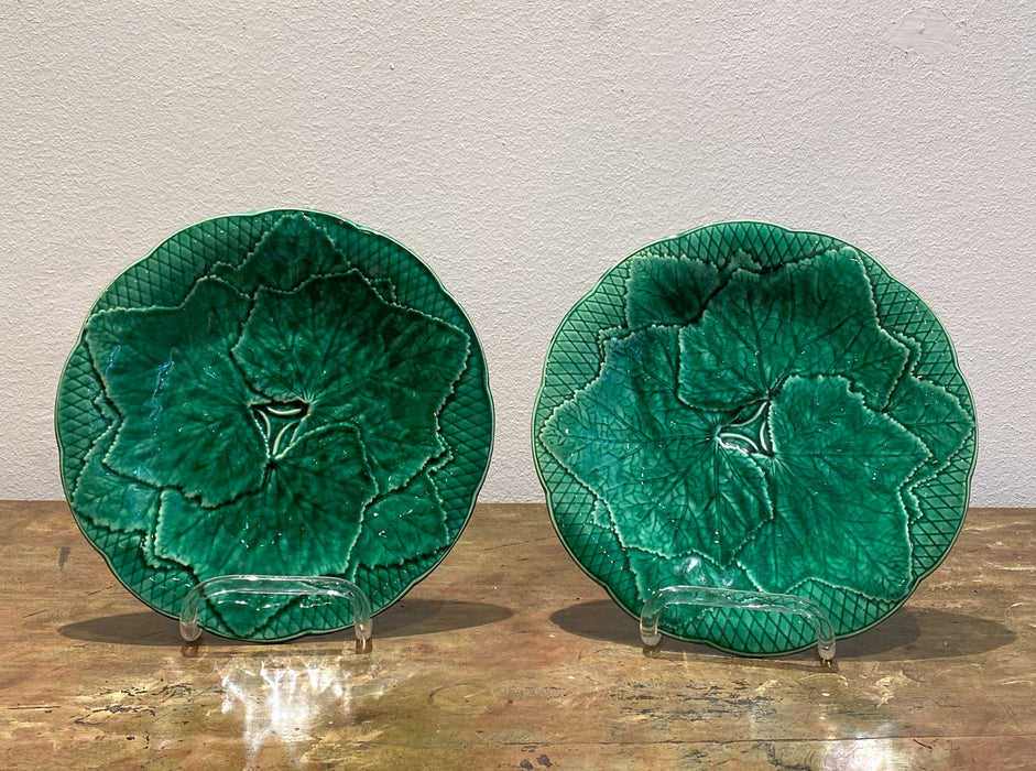 Pair of Majolica Ivy Plates, France Circa 19th Century