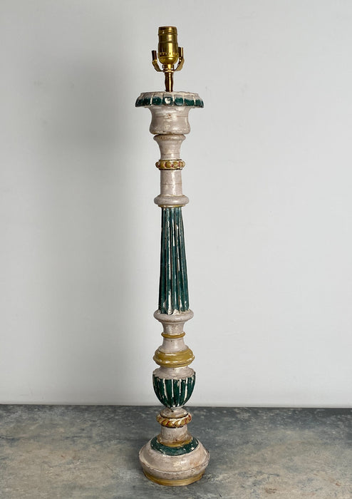 Painted Pricket Lamp, Italy Circa Early 19th Century
