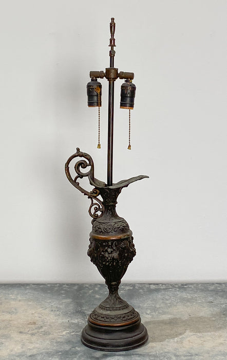 Circa 1880 Bronze Ewer Lamp