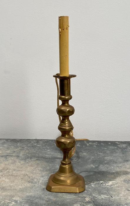 Brass Candlestick Lamp, England Circa 19th Century