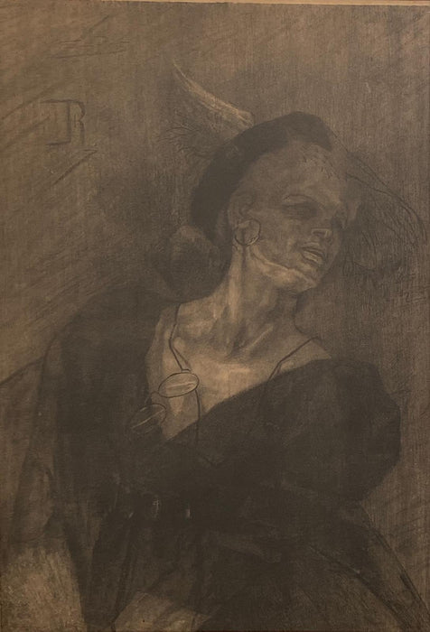 Lithograph of a Mature Entertainer, Germany Circa 1900