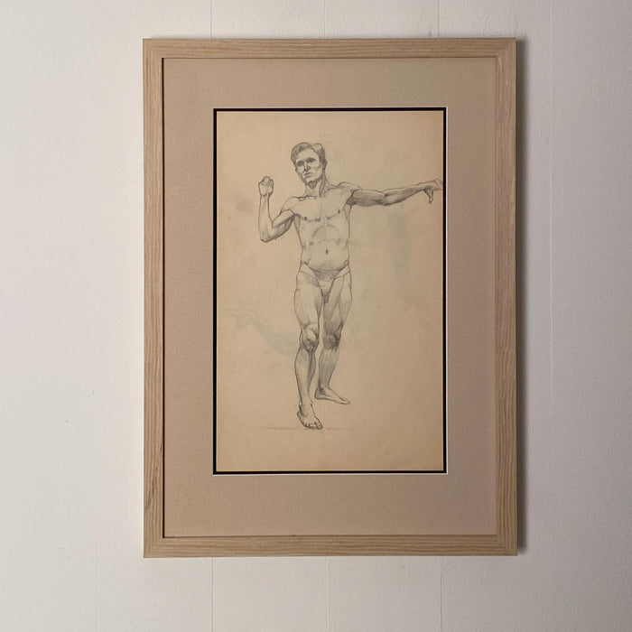Circa 1950 Academic Drawing of a Male