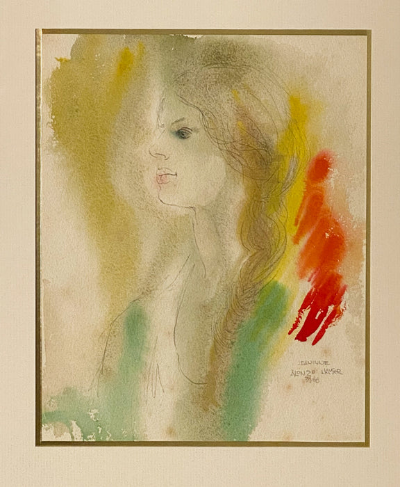 "Jeaninne" 7/1/68 Watercolor, Signed Alonzo Hauser