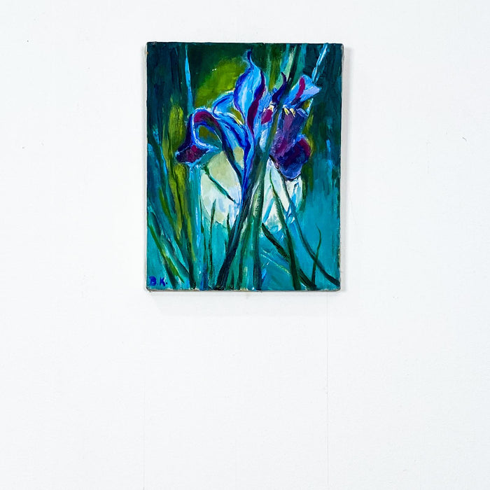Single Iris, Oil on Canvas, American