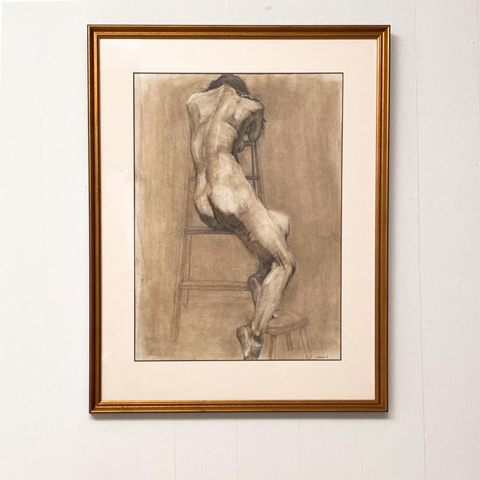 Drawing of a Seated Female Nude, American 20th Century
