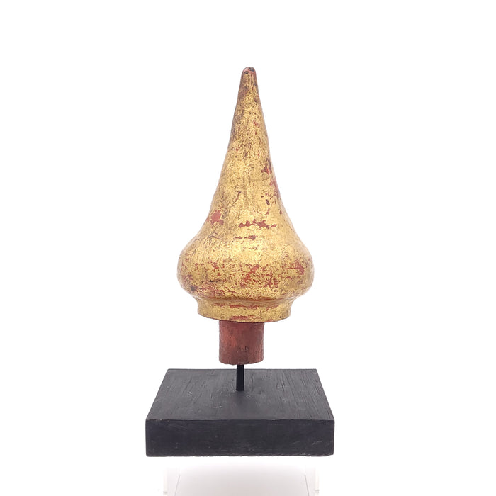 Carved and Lacquered Finial or Flame from Buddha Statue, Southeast Asia circa 1900