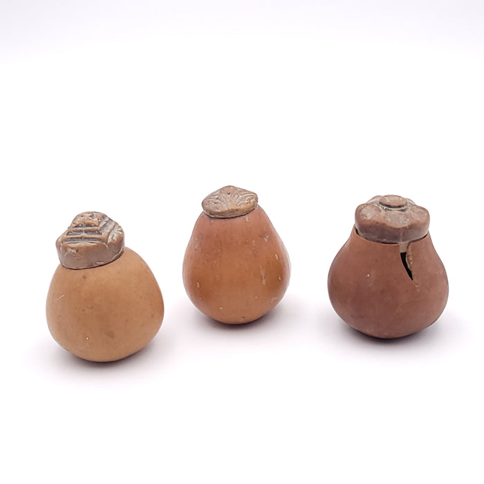 Group of Three Seed Pod Storage Containers, Probably SE Asian, 19th Century