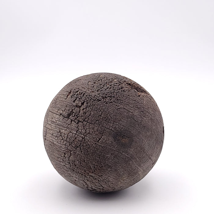 Curious Weathered Antique Wooden Ball, 19th Century