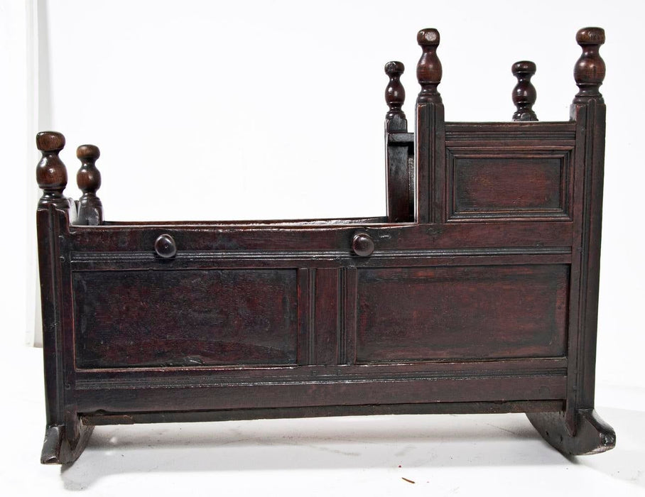 Early 18th Century Country Oak Baby Cradle