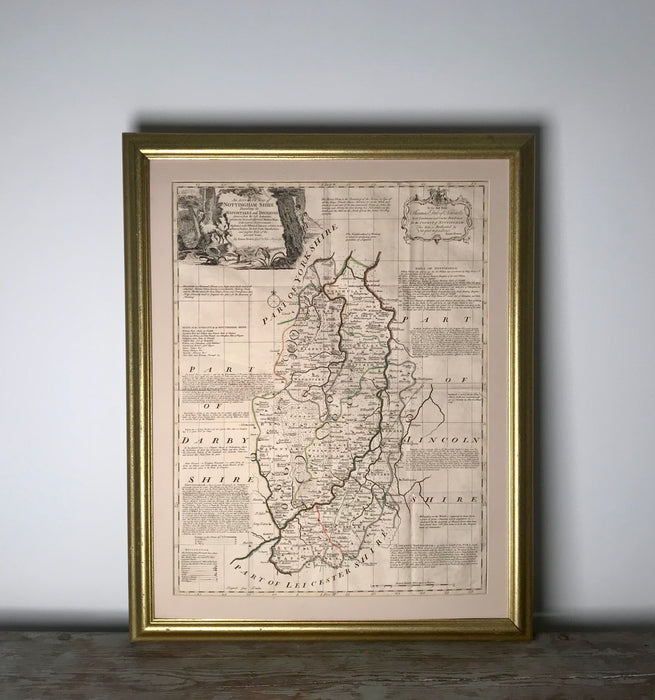 Map - Nottingham Shire, England from 1780
