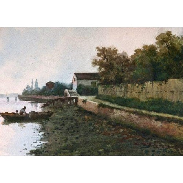 Venetian Lagoon Watercolor Painting