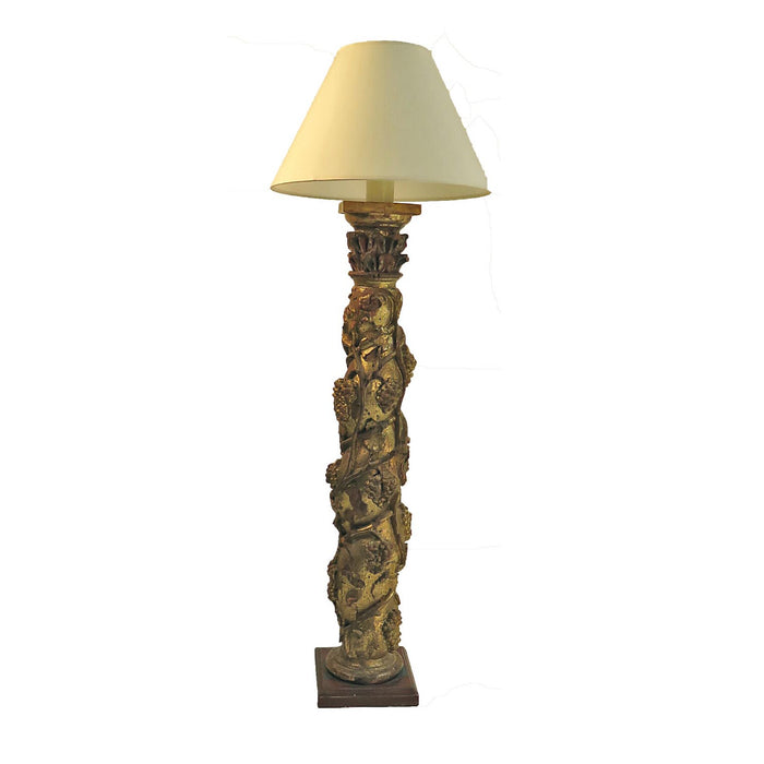 19th Century Italian Gilt Wood Floor Lamp